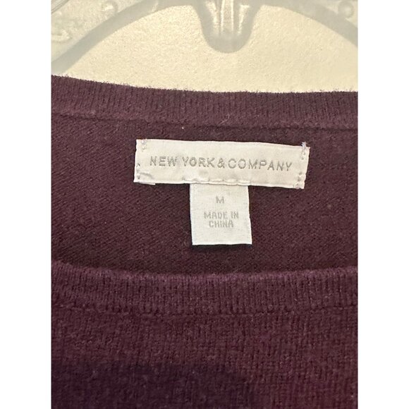 New York & Company Purple Tunic Sweater Dress M Cotton Blend - Picture 4 of 5